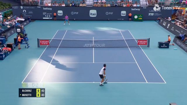 2024ATP迈阿密大师赛R4 阿尔卡拉斯vs穆塞蒂