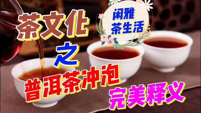 茶文化之普洱茶冲泡的技巧与方法!