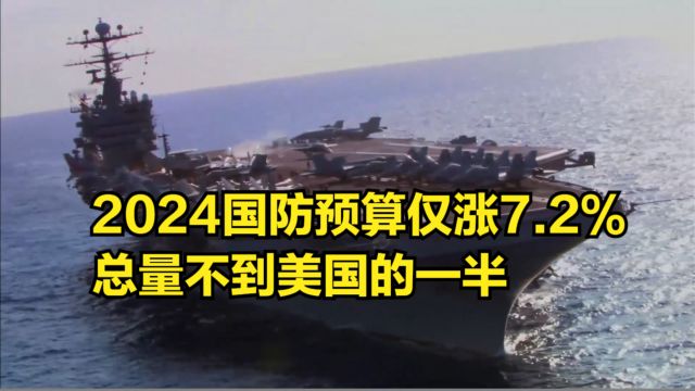 连续9年维持稳定!2024国防预算仅涨7.2%,总量不到美国的一半