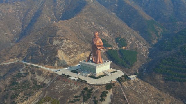 航拍 山西运城关公圣像