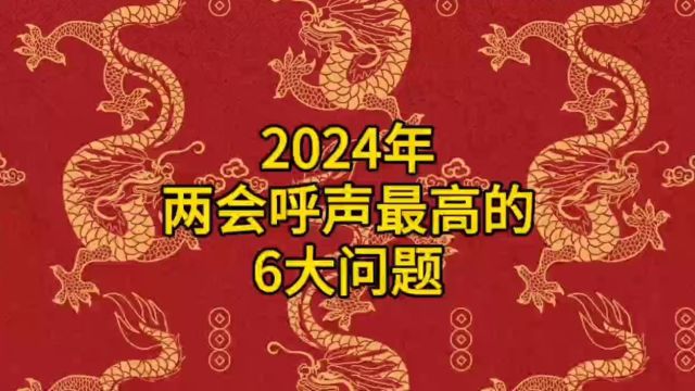 2024年两会呼声最高的6大问题