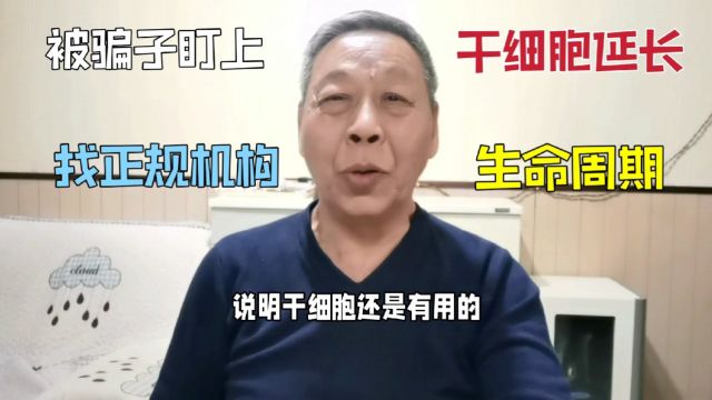 干细胞延长生命被骗子盯上,找正规机构回输一百种,老百姓福音