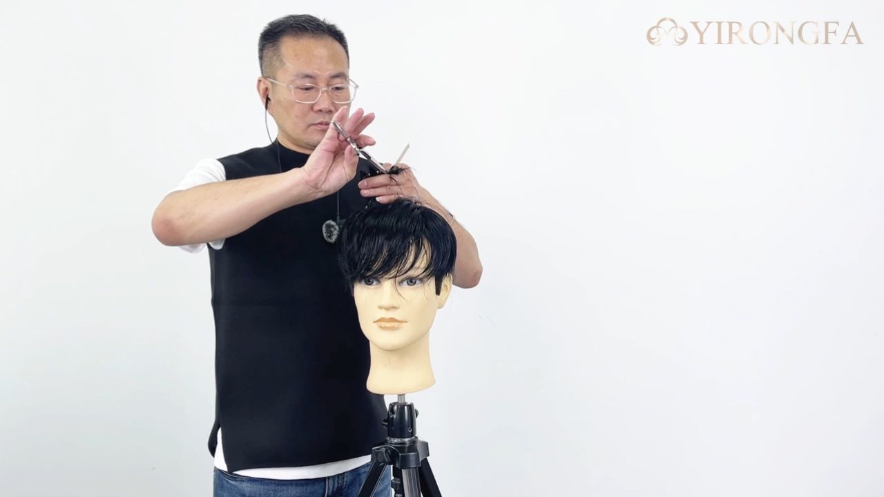 假发修剪入门教程-长毛寸假发修剪全过程