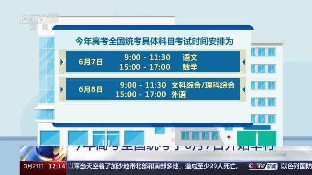 今年高考全国统考于6月7日开始举行