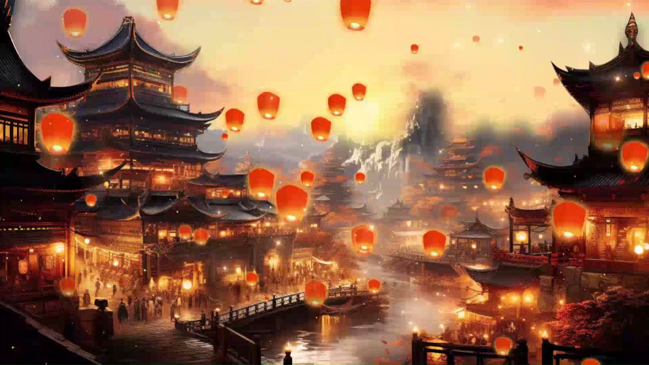 b795-大唐不夜城唐宫夜宴演唱表演节目动态led大屏幕背景视频素材