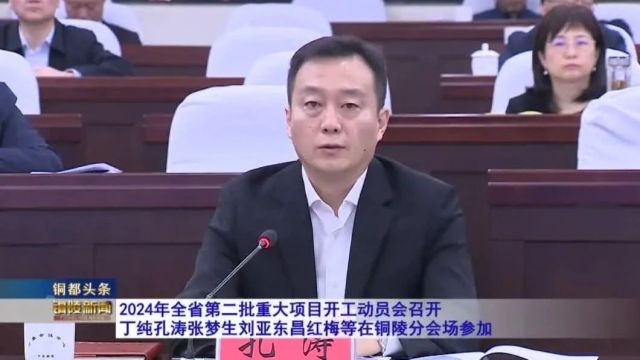 2024年全省第二批重大项目开工动员会召开 丁纯孔涛张梦生刘亚东昌红梅等在铜陵分会场参加