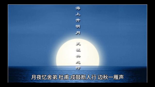 诗词鉴赏之《月夜忆舍弟》:一只离群的大雁的鸣叫声,让本就孤独的诗人更寂寞了,都怪生不逢时,战乱不断,让诗人不能与家人享受天伦之乐