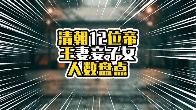 清朝12位帝王妻妾子女人数盘点,多妻妾多儿女,集中在康乾盛世