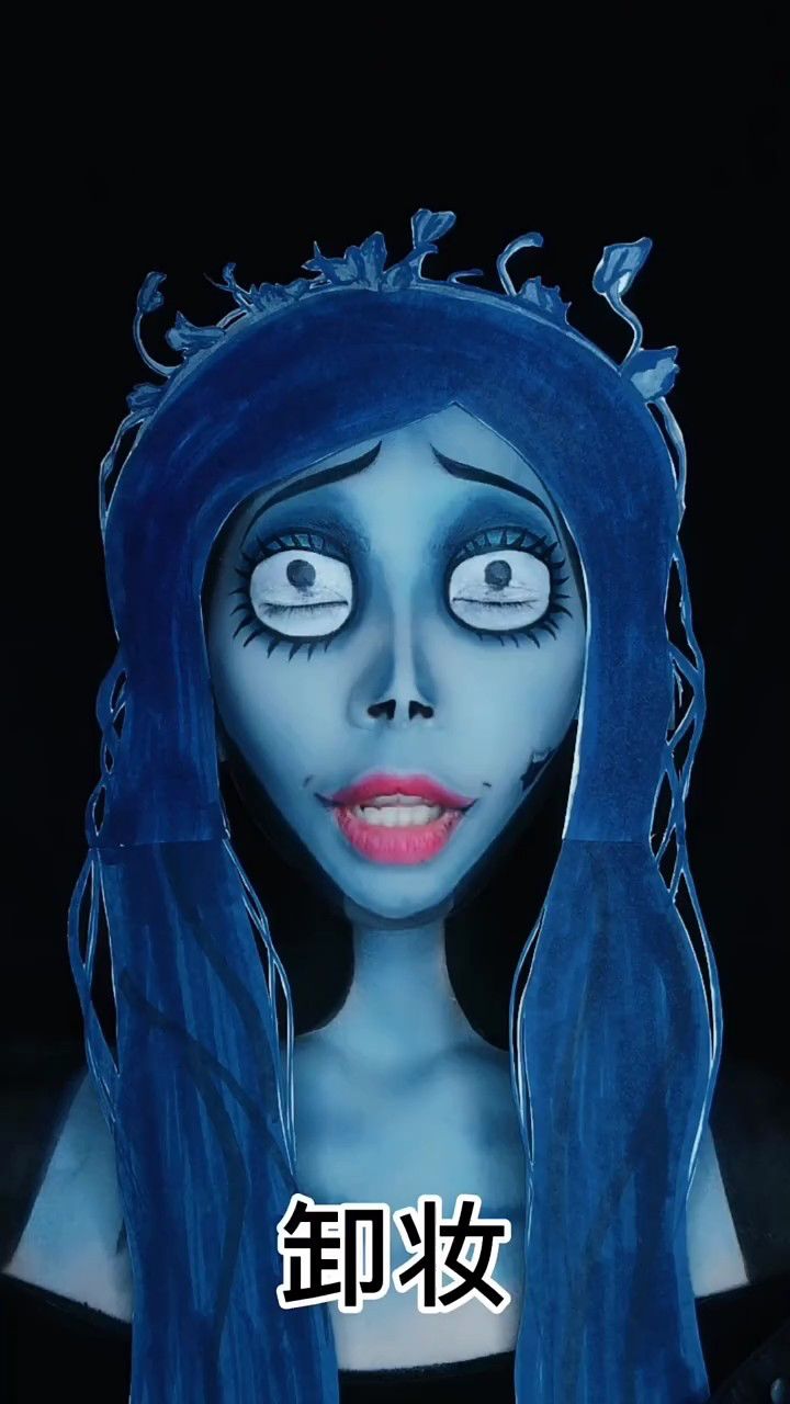 僵尸新娘特效化妆,彩绘妆