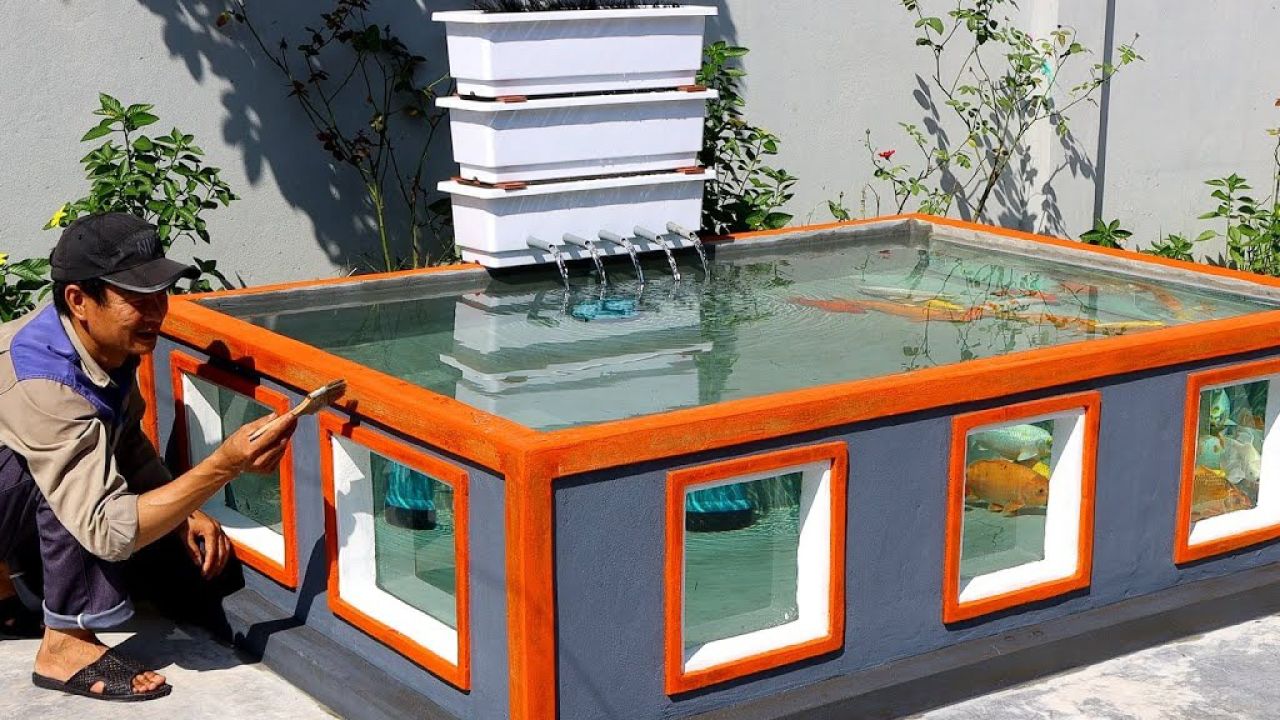 如何制作坚固有效的户外鱼缸 - 设计和装饰