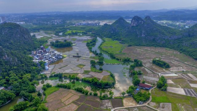 初夏桂林灵川县莲花村委塘洞村厄脚村田园风光掠影