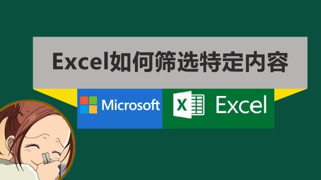 Excel表格如何筛选特定内容