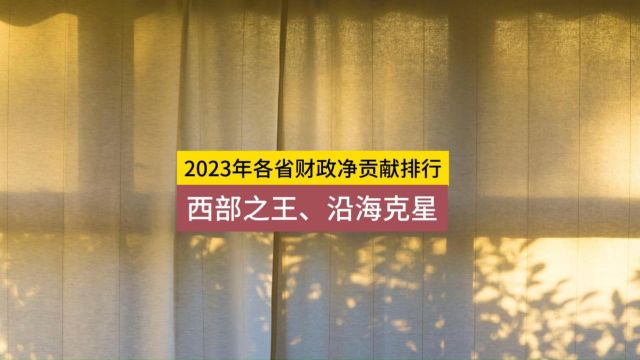 203年各省财政贡献排行