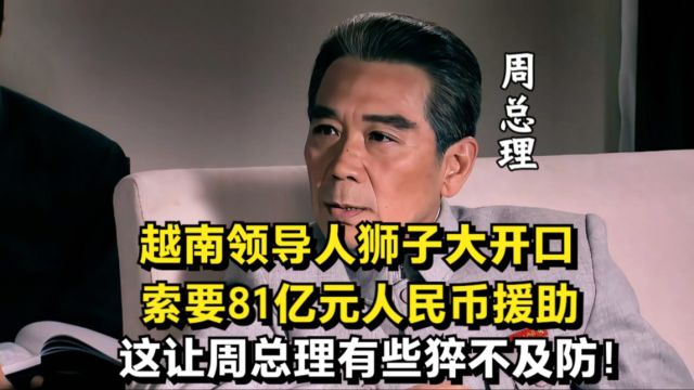 越南领导人狮子大开口,索要81亿人民币援助,让周总理猝不及防!