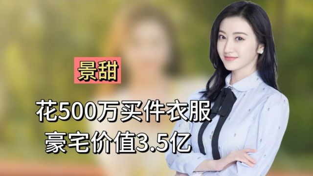 人间富贵花景甜:花500万买件衣服,豪宅价值3.5亿