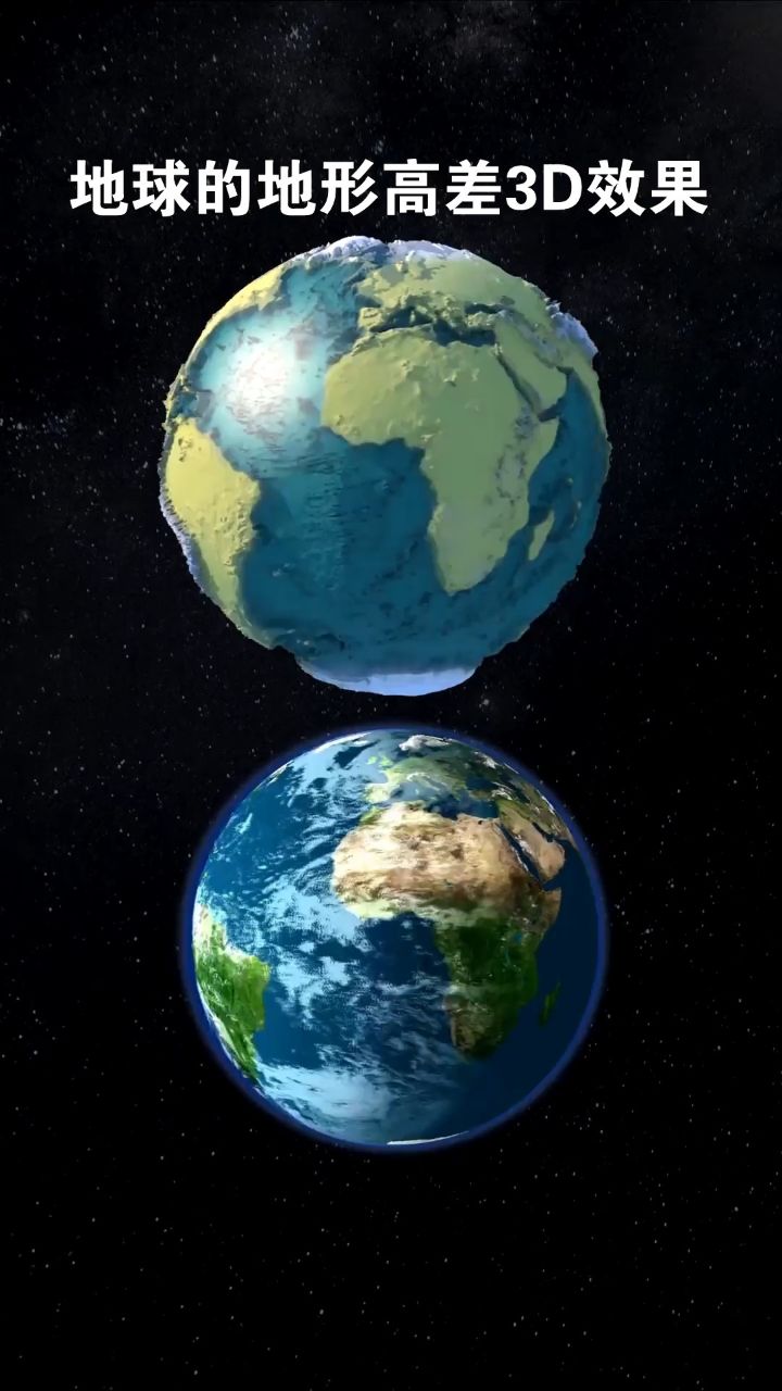 地球的地形高差3d视觉效果