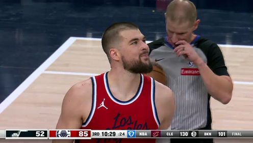 《洛杉矶快船》NBA常规赛：爵士vs快船第3节英文原声回放