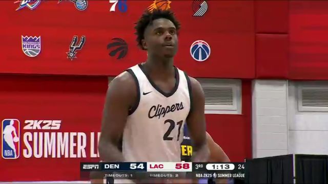 NBA夏季联赛：掘金vs快船第3节英文原声回放