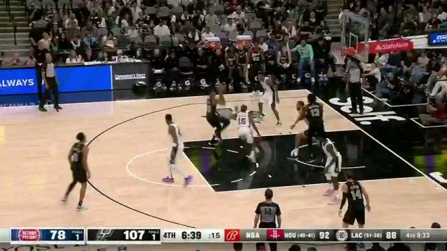 NBA常规赛：活塞vs马刺第4节中文解说回放
