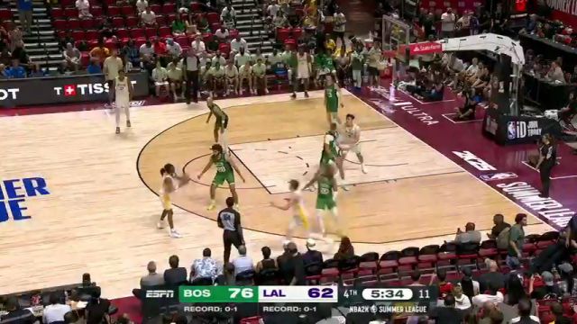 NBA夏季联赛：凯尔特人vs湖人英文原声全场回放