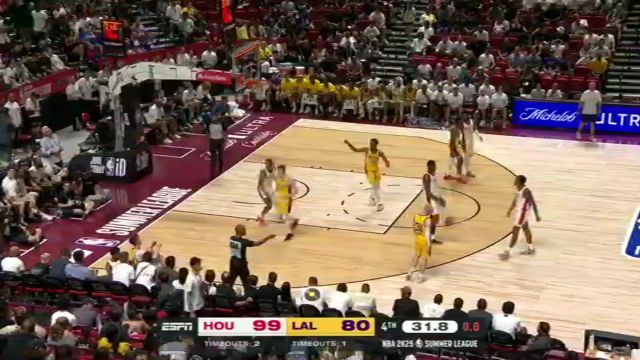 NBA夏季联赛：火箭vs湖人第4节英文原声回放