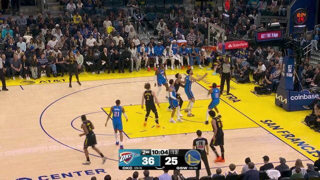 雷霆131-94勇士 雷霆7人得分上双狂胜勇士37分