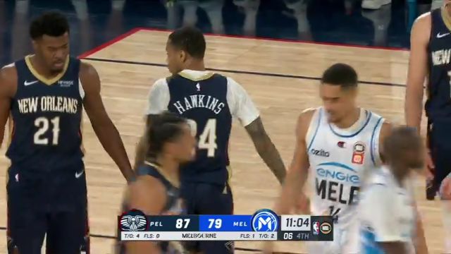 NBA季前赛：墨尔本联vs鹈鹕第4节英文原声回放