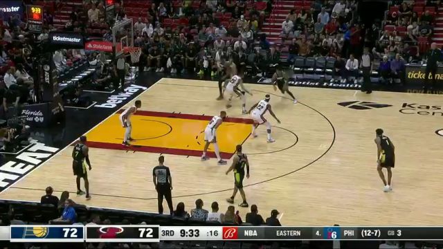 NBA常规赛：步行者vs热火第3节英文原声回放