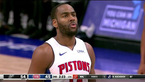 《NBA全场集锦》马刺vs活塞第2节英文原声回放