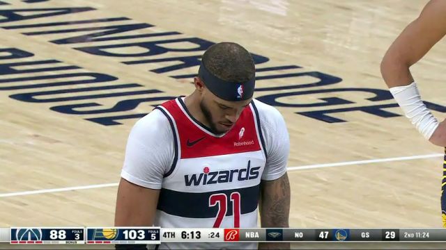 NBA常规赛：奇才vs步行者第4节英文原声回放