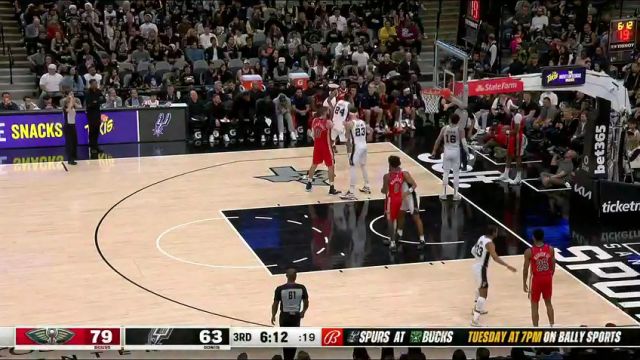 NBA常规赛：鹈鹕vs马刺第3节中文解说回放
