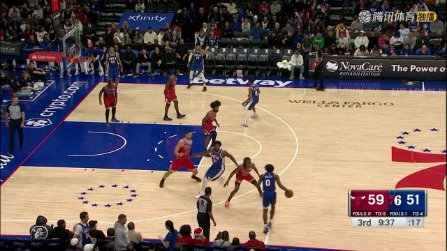 展示MVP的绝对实力！恩比德收到马克西妙传空切顺下双手暴扣