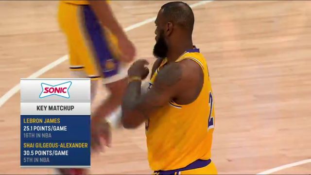 NBA常规赛：湖人vs雷霆第1节英文原声回放