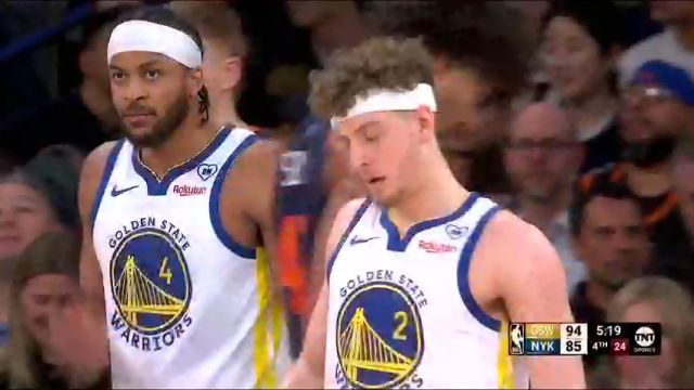 NBA常规赛：勇士vs尼克斯第4节英文原声回放