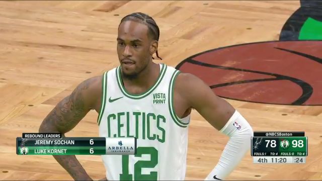 NBA常规赛：马刺vs凯尔特人第4节英文原声回放