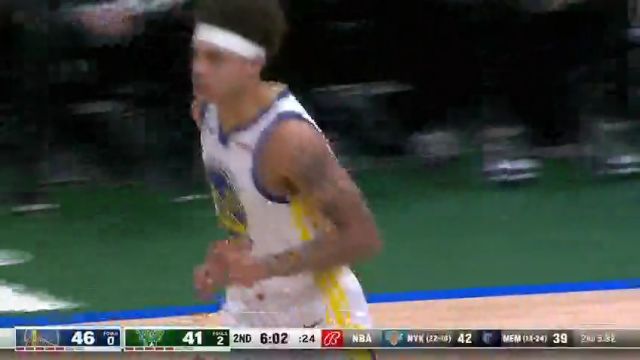 NBA常规赛：勇士vs雄鹿第2节中文解说回放