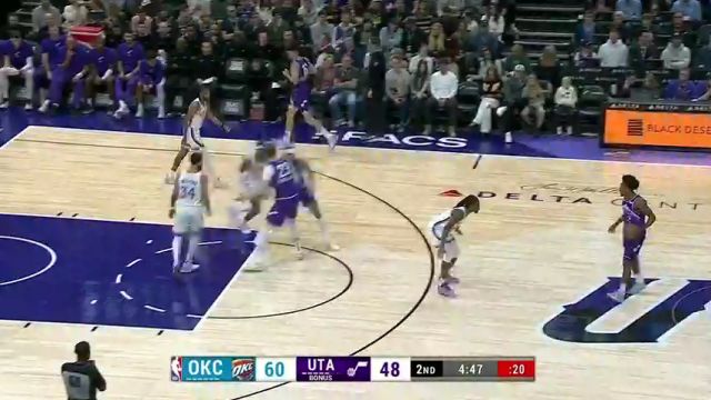 NBA常规赛：雷霆vs爵士第2节英文原声回放