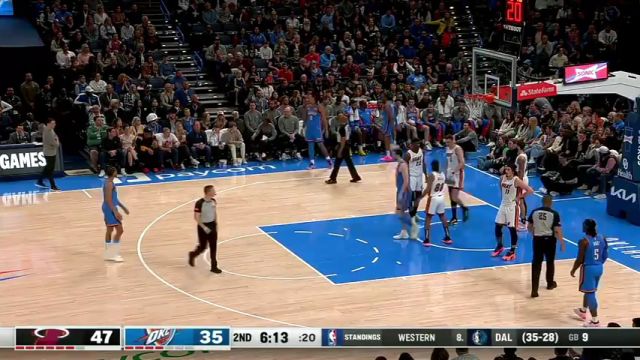 NBA常规赛：热火vs雷霆第2节英文原声回放