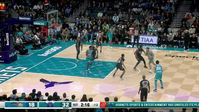  NBA常规赛：魔术vs黄蜂第1节英文原声回放