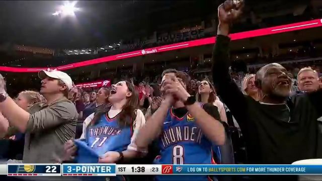 NBA常规赛：步行者vs雷霆第1节英文原声回放