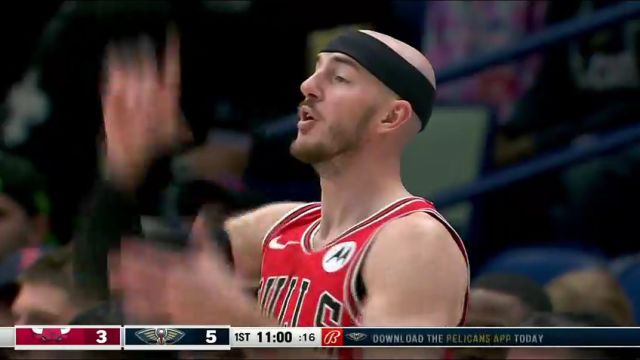 NBA常规赛：公牛vs鹈鹕第1节英文原声回放
