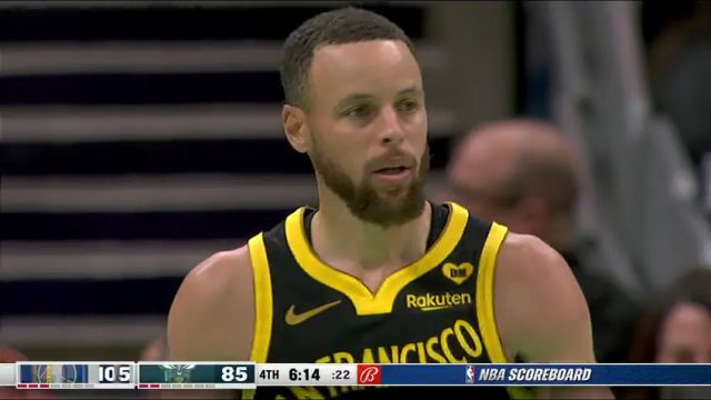 继续伤口撒盐 库里超远距离三分飘逸命中