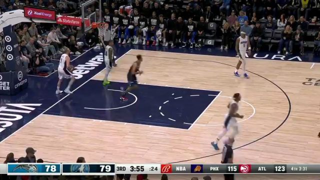 NBA常规赛：魔术vs森林狼第3节英文原声回放