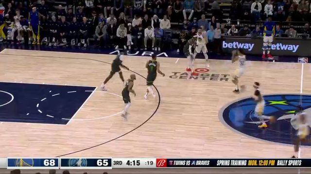 NBA常规赛：勇士vs森林狼英文原声全场回放