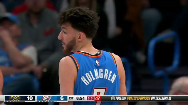 NBA常规赛：掘金vs雷霆第1节英文原声回放