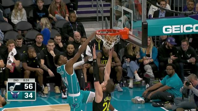 爵士124-122黄蜂 黄蜂队多点开花客场轻取两连胜