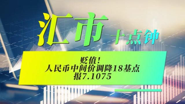 贬值!人民币中间价调降18基点,报7.1075