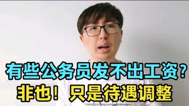 据说有的公务员单位发不出工资?只是待遇调整而已!为什么会这样