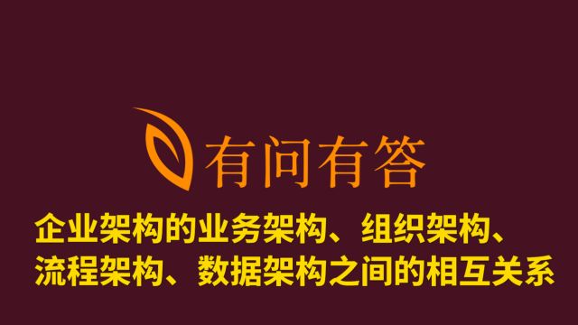 10企业架构的业务架构、组织架构、流程架构、数据架构之间的相互关系