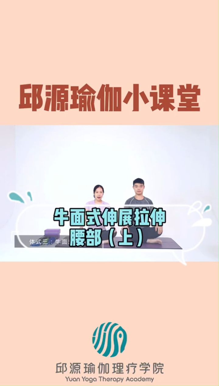 邱源瑜伽小课堂!牛面式拉伸腰部